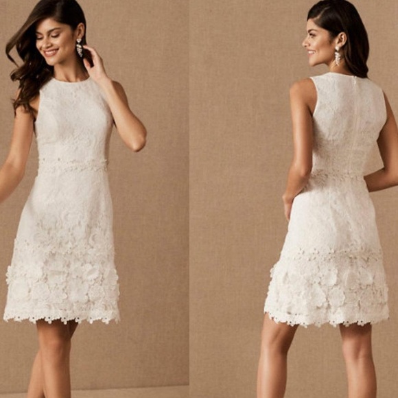 Sachin & Babi x BHLDN Misha 2 & 4 Off White 3D Floral Lace Bridal Mini Dress - Picture 3 of 9
